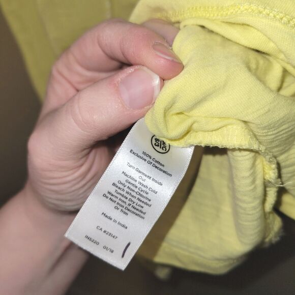 New Talbots Yellow Embroidered Sleeveless Top Medium - Picture 8 of 9